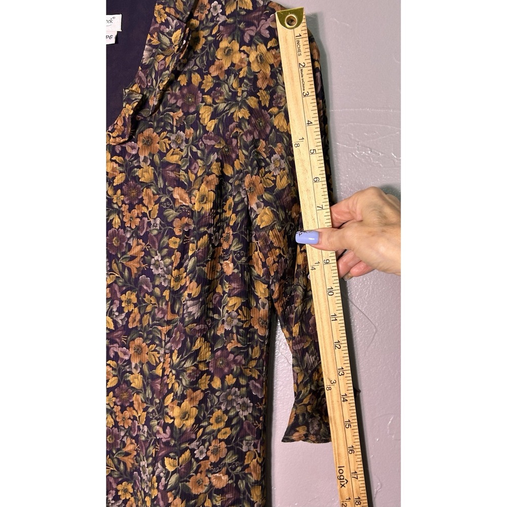 vintage Coldwater Creek sheer floral midi dress 6 100%silk Cottage Core Fall - Picture 10 of 11